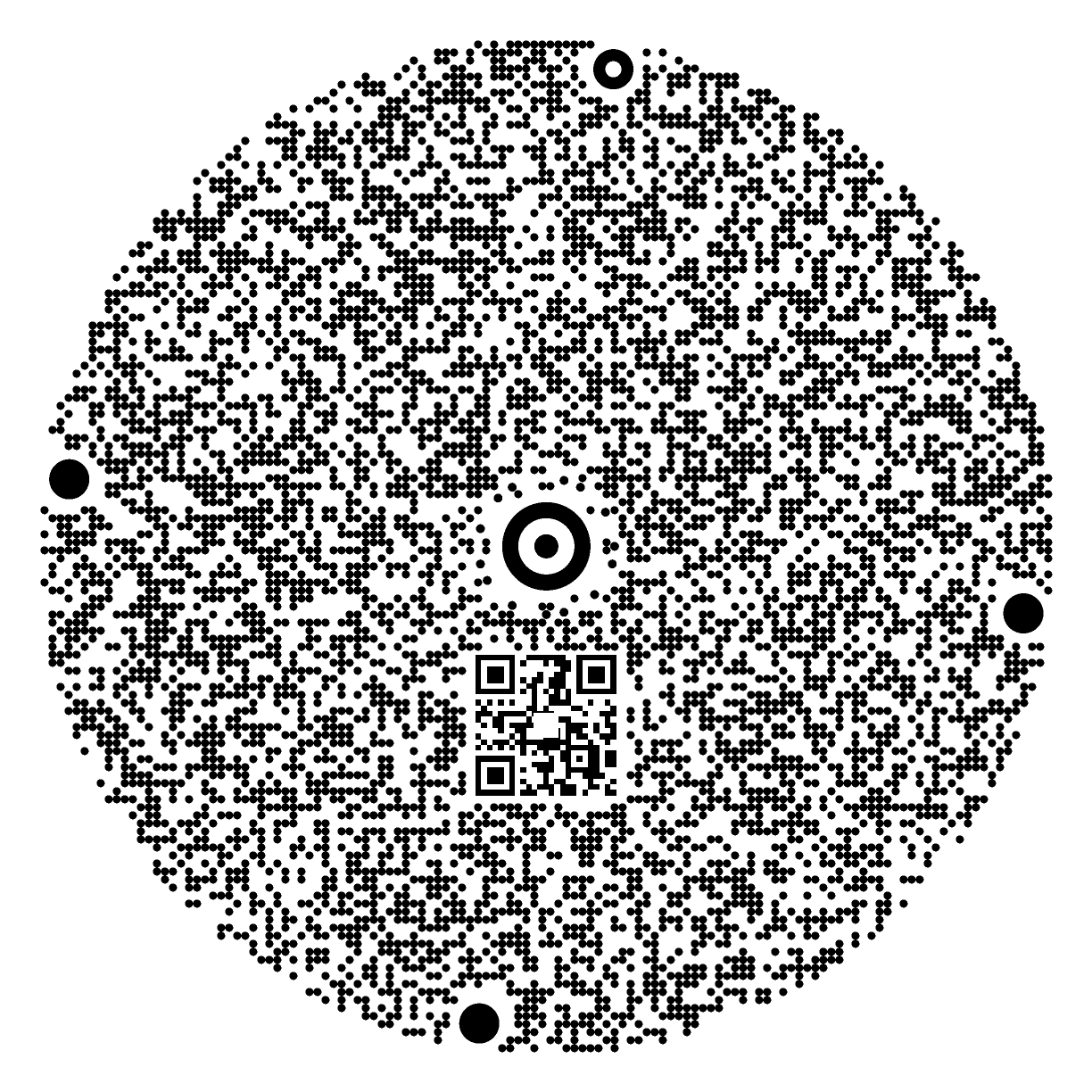 Round WIA Code carrying a short text